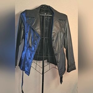 Womens Black Leather Jacket size large